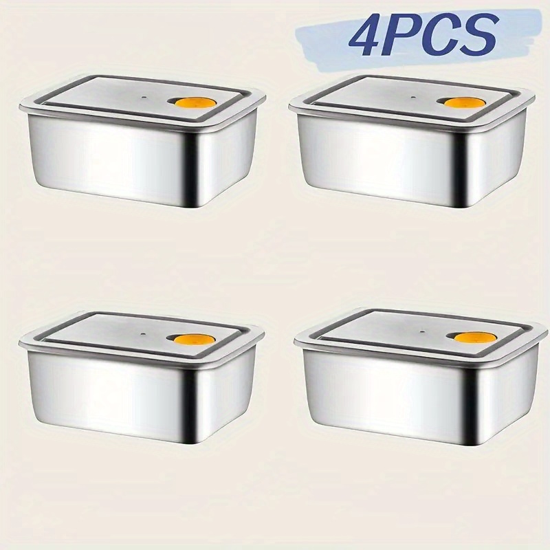 Food Storage Organization - 4 Parça Paslanmaz Çelik Gıda Saklama
