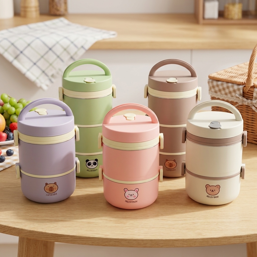 Food Storage Jar Set - 304 Paslanmaz Çelik Termal Öğle Yemeği