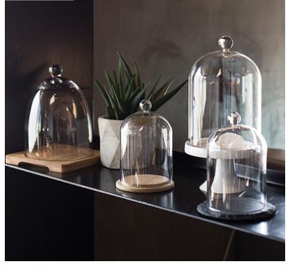 Food Storage Set Glass - Ahşap Tepsili Cam Saklama Kabı, Seramik