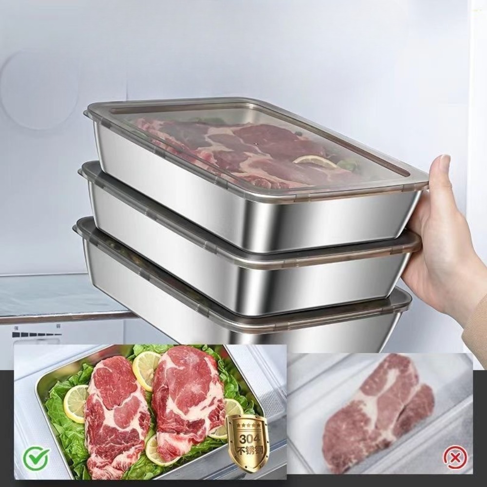 Gıda Sınıfı Paslanmaz Çelik Ka - Food Storage Square Containers incelemesi ve fiyatı