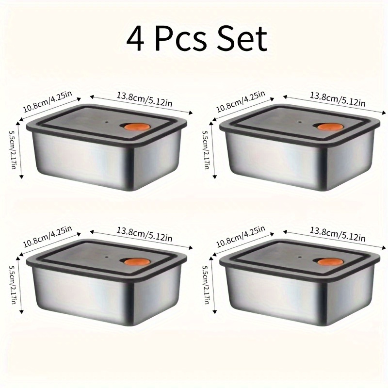 4 Parça Paslanmaz Çelik Gıda S - Food Storage Organization incelemesi ve fiyatı